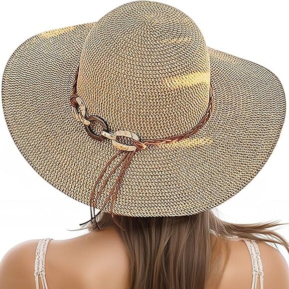 Beach Sun Straw Hats for Women, UPF 50+ UV Sun Protection